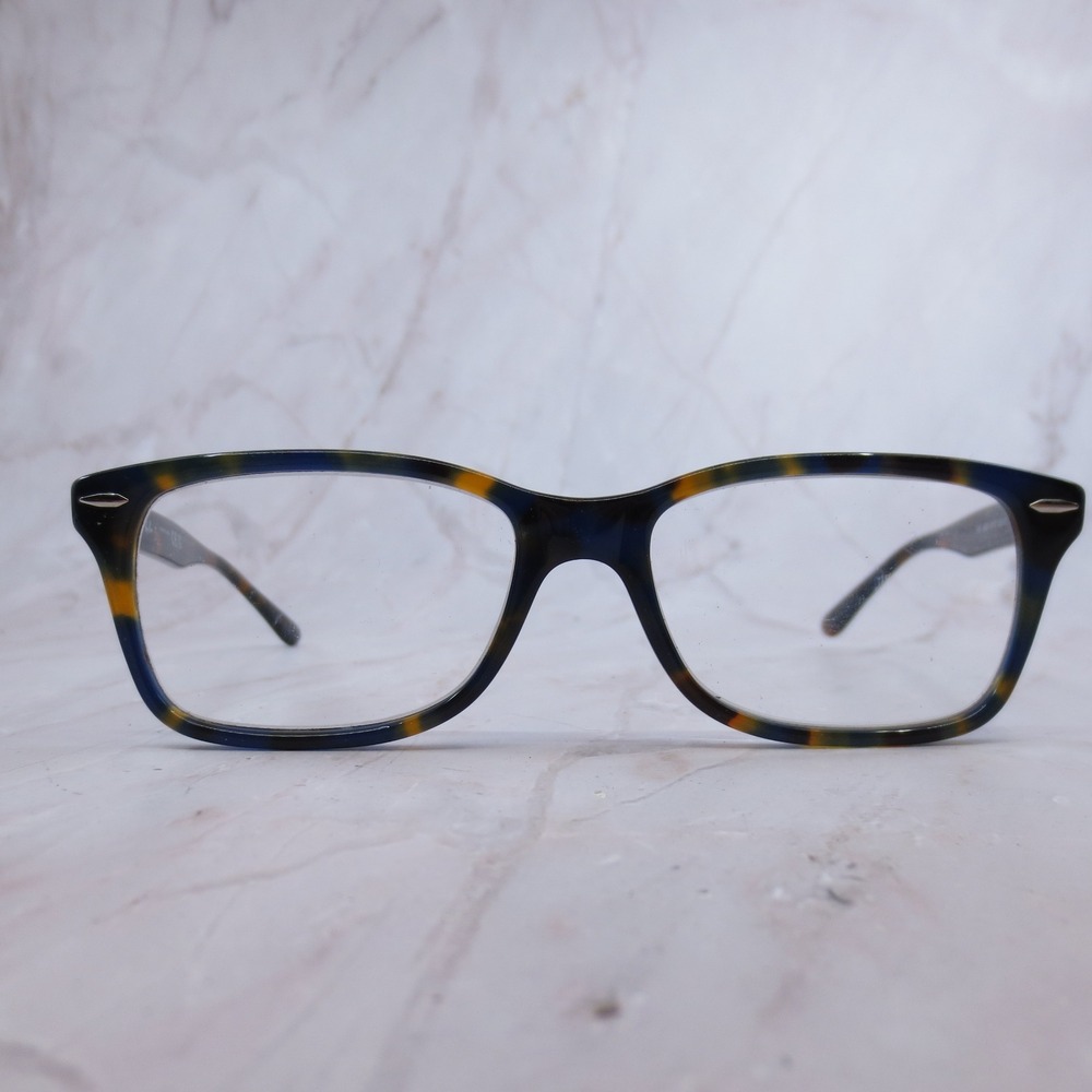 Ray-Ban RB 5428 8174 Blue Yellow Tortoise Square Eyeglass Frames Mens 53-17-145